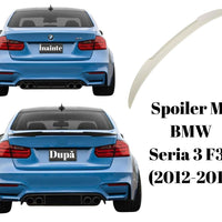 Spoiler M4 Look alb din ABS pentru BMW Seria 3 F30 Sedan (2012–2018), vedere frontală componentă tuning auto.