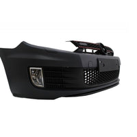  Kit complet bară față și grilă GTI compatibil cu Volkswagen Golf 6 MK6 (2009–2012), vedere frontală cu design fagure și contur roșu