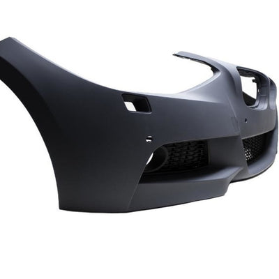 Imagine laterală a barei față M-Sport pentru BMW Seria 1 F20 (2012-2015), prezentând designul aerodinamic și calitatea materialului din PP pregătit pentru vopsire