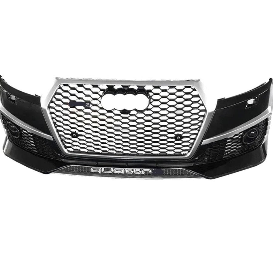 Bară față RSQ7 Design Audi Q7 4M 2016–2018 cu grilă fagure și logo quattro