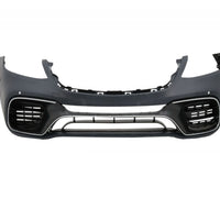 Kit exterior complet S63 AMG pentru Mercedes Clasa S W222, compus din bară față, bară spate, grilă, ornamente evacuare, praguri și elemente suport.