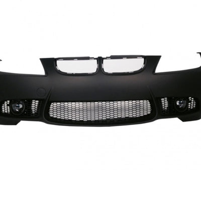 Bară față M3 pentru BMW E90 Pre LCI cu proiectoare, grilă centrală tip fagure și design agresiv, finisaj negru mat