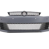 Bară față aftermarket GLI design pentru VW Jetta 2012–2015, cu grilă tip fagure și orificii pentru senzori