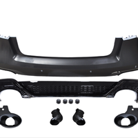 Kit bară spate RS6 Design complet pentru Audi A6 C8 cu difuzor sportiv și ornamente evacuare