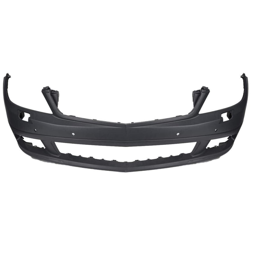 Bară față din polipropilenă pentru Mercedes C-Class W204 (2007–2010), design OEM, compatibilă cu senzori parcare (PDC), pregătită pentru vopsire