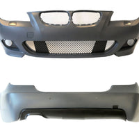Kit exterior complet M-Tech BMW E60 2003-2007 cu bară față, bară spate și praguri laterale din polipropilenă