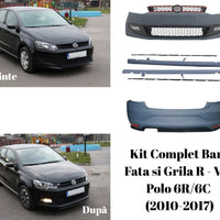 Set complet conversie R-Line VW Polo 6R/6C cu bare față/spate și praguri laterale în nuanță grunduită