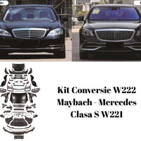 Kit complet conversie Maybach W222 compatibil cu Mercedes-Benz Clasa S W221 (2006–2013), upgrade estetic exterior