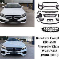 Kit complet bară față E63 AMG pentru Mercedes-Benz Clasa E W213/S213, elemente componente pentru upgrade estetic