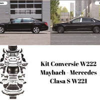 Kit complet conversie Maybach W222 compatibil cu Mercedes-Benz Clasa S W221 (2006–2013), upgrade estetic exterior