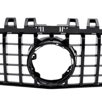 Imagine detaliată a grilei GTR negre compatibile cu Mercedes A-Class W177 (2019+), fabricată din plastic ABS rezistent, vedere laterală a componentului.