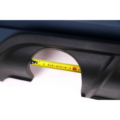 Măsurătoare decupaj evacuare pe bară spate R-Line pentru VW Polo 6R/6C (2010–2017)