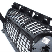 Grilă frontală Diamond gri compatibilă cu Mercedes-Benz CLA W117 (2013–2015), vedere din față, material ABS, stil sportiv aftermarket.