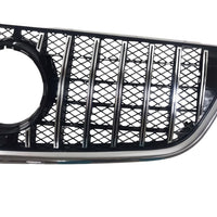 Grilă auto GTR Mesh Style cromată pentru Mercedes Vito W447 2014-2020, vedere frontală completă cu ramă cromată și design sportiv.