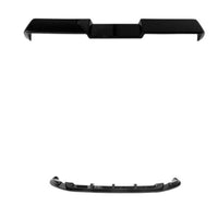 Toate elementele kitului Aero ABT pentru Volkswagen T6 prezentate separat: difuzor, splitter, spoiler, praguri – finisaj negru.