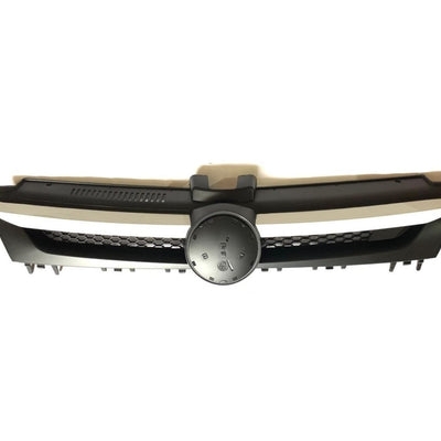 Grilă frontală ABT pentru VW Golf 7 MK7, fabricată din ABS negru, vedere de produs pe fundal alb, design sportiv aftermarket.