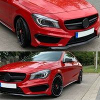 Grilă frontală CLA 45 Look Negru compatibilă cu Mercedes CLA W117 2013–2015, fabricată din ABS rezistent, design sportiv tip plasă.