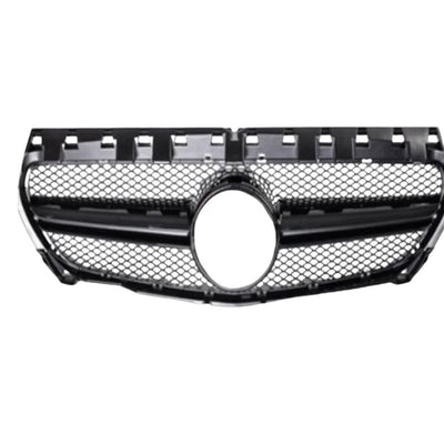 Grilă frontală CLA 45 Look Negru compatibilă cu Mercedes CLA W117 2013–2015, fabricată din ABS rezistent, design sportiv tip plasă.