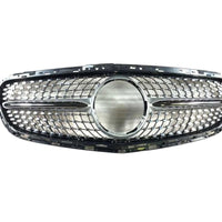 Grilă frontală Diamond Look pentru Mercedes-Benz E-Class W212 Facelift 2013–2015, finisaj crom, plastic ABS rezistent, vedere din față.