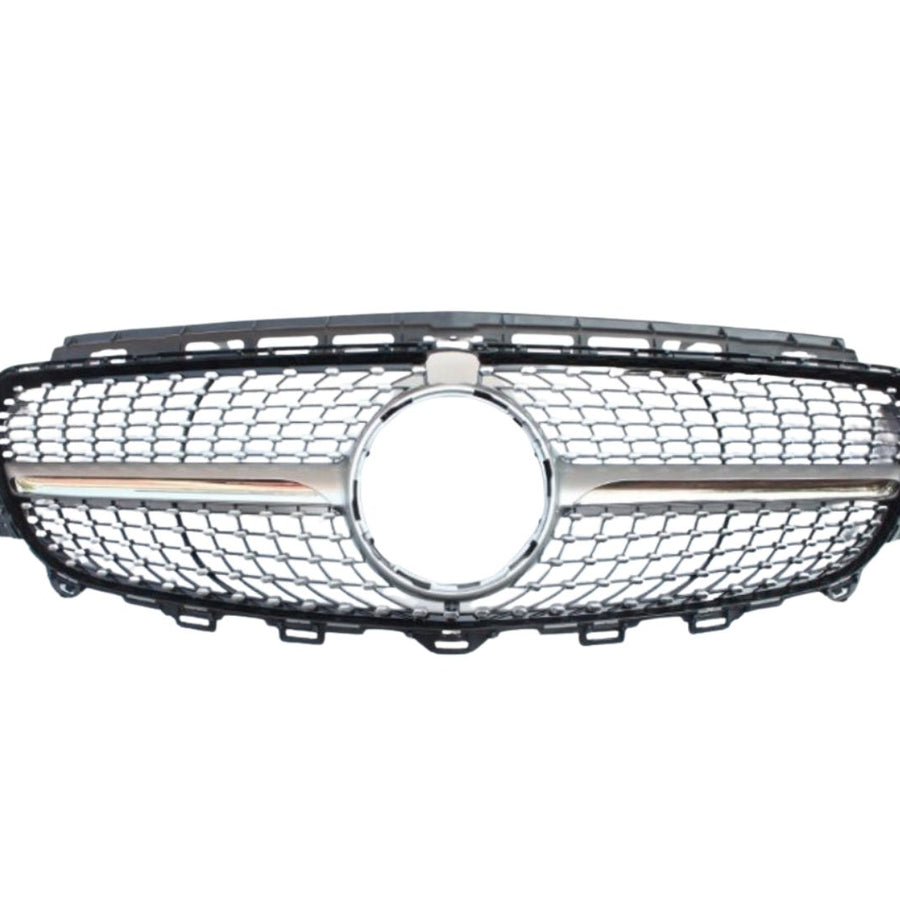Grilă frontală Diamond pentru Mercedes E-Class W213 (2016-2019), imagine frontală completă, design premium cromat.