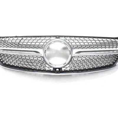 Grilă Diamond cromată compatibilă cu Mercedes Vito W447 (2015–2019), vedere frontală, design elegant cu inserții diamant și ramă cromată.