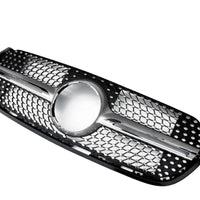 Grilă Diamond aftermarket pentru Mercedes X-Class W470, vedere frontală, design crom-negru cu inserții tip diamant, material ABS rezistent.