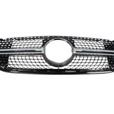 Grilă frontală Diamond pentru Mercedes X-Class W470, fotografie completă din față, design crom-negru, compatibilă cu modelele W470.