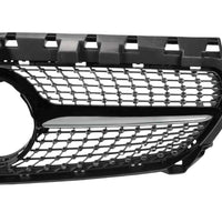 Grilă Diamond neagră compatibilă cu Mercedes-Benz CLA W117 (2016–2018), prezentată din față, model cu design tip diamant, finisaj premium.