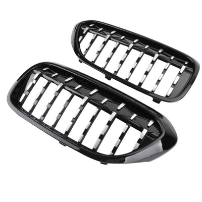 Grilă auto sport Diamond Piano Black pentru BMW G30/G31 Pre LCI, finisaj negru lucios, vedere laterală a componentelor.