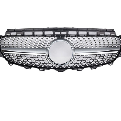 Grilă auto Diamond compatibilă Mercedes E-Class W213 (2016-2019), imagine frontală, finisaj cromat elegant.