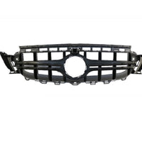 Grilă E63 Look neagră pentru Mercedes E-Class W213, fabricată din ABS de calitate, vedere frontală completă pe fundal alb.