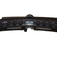 Grilă GTI aftermarket pentru VW Golf 7.5, fotografie frontală, design tip fagure cu dungi roșii și finisaj negru lucios, material ABS de calitate.