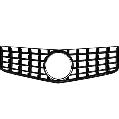 Grilă auto GTR Look pentru Mercedes E-Class W207 Coupe/Cabrio Pre-Facelift (2009–2013), vedere frontală, design sportiv cu bare verticale, material ABS rezistent.