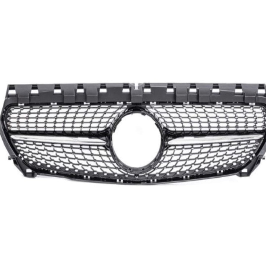 Grilă frontală GTR Look pentru Mercedes-Benz GLC X253 (2019-prezent), fabricată din plastic ABS de înaltă calitate, vedere frontală, design sportiv tip panamerican.