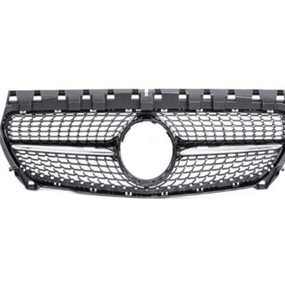 Grilă frontală GTR Look pentru Mercedes-Benz GLC X253 (2019-prezent), fabricată din plastic ABS de înaltă calitate, vedere frontală, design sportiv tip panamerican.