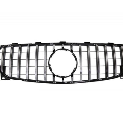 Grilă auto GTR Look negru pentru Mercedes GLA X156 2016–2020, vedere frontală piesă plastic ABS cu bare verticale