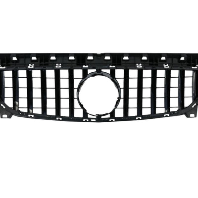 Grilă GTR Negru compatibilă cu Mercedes CLA W117 2016–2018, prezentată pe fundal alb, design sportiv cu prindere OEM.