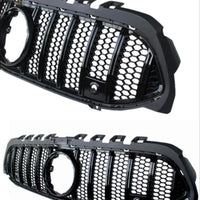 Grilă GTR Mesh Style negru pentru Mercedes A-Class W177 (2019+), vedere frontală, design sportiv tip fagure, material ABS rezistent.