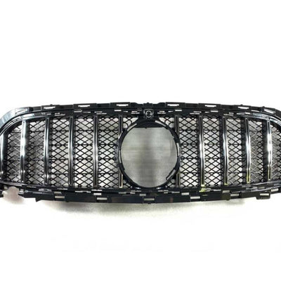 Grilă auto aftermarket GTR Mesh Style argintie pentru Mercedes-Benz E-Class W213 facelift 2020+, design sportiv și elegant, material ABS rezistent.