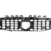 Grilă GTR Mercedes CLA W118 (2019+), fotografie frontală pe fundal alb, design sportiv cu finisaj negru lucios.