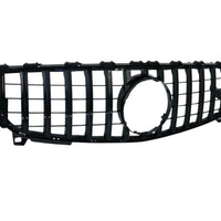 Grilă auto GTR negru pentru Mercedes A-Class W176 (2016–2018), vedere frontală, design sportiv cu lamele verticale, material ABS rezistent.