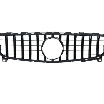 Grilă auto GTR negru pentru Mercedes A-Class W176 (2016–2018), vedere completă, model sportiv cu lamele verticale, construcție ABS rezistentă.