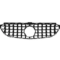 Grilă frontală GTR negru pentru Mercedes C-Class W205 (2015-2018), fabricată din plastic ABS de calitate superioară, stil sportiv și modern.