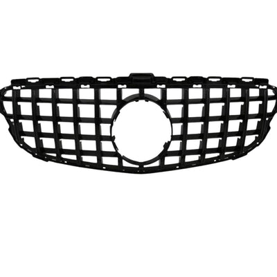 Grilă frontală GTR negru pentru Mercedes C-Class W205 (2015-2018), fabricată din plastic ABS de calitate superioară, stil sportiv și modern.