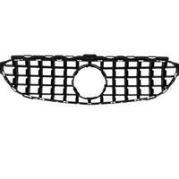 Grilă GTR gri crom pentru Mercedes C-Class W205 (2015–2018), vedere frontală, design sportiv și elegant, material ABS premium.