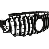 Grilă auto GTR cromată compatibilă cu Mercedes E-Class W213 (2016–2018), imagine frontală, design sportiv aftermarket.