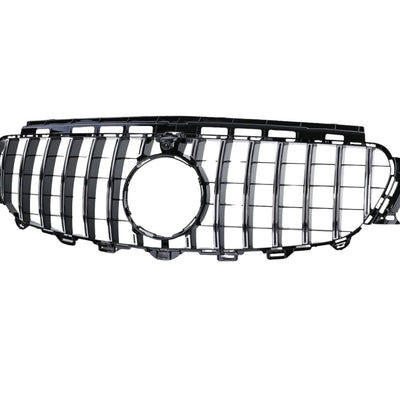 Grilă GTR crom pentru Mercedes E-Class W213, fabricată din ABS premium, vedere lateral stânga pentru detalii design.