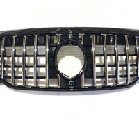 Grilă GTR cromată, compatibilă cu Mercedes GLB X247 (2016+), design tip Progressive, imagine frontală componentă auto aftermarket.