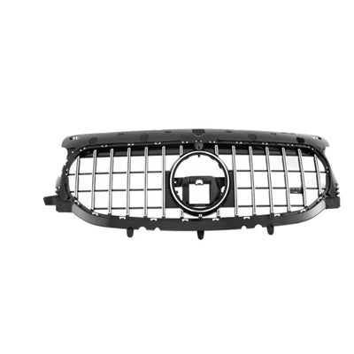 Grilă auto GTR cromată compatibilă cu Mercedes-Benz GLA H247 (2020+), vedere frontală completă, design sportiv din plastic ABS rezistent.