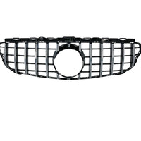 Grilă GTR gri crom pentru Mercedes C-Class W205 (2015–2018), vedere frontală, design sportiv și elegant, material ABS premium.